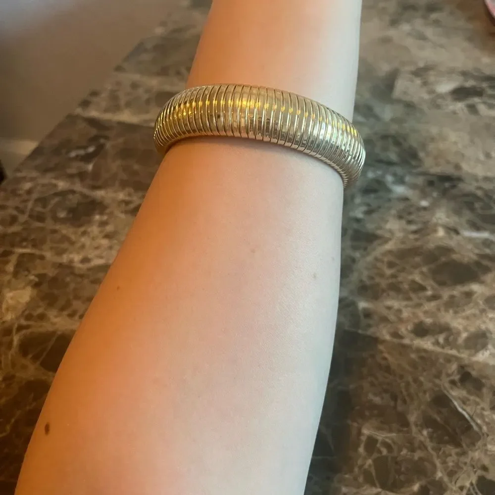Anne Klein Bangle Gold-Tone Omega Chain Wide Stretch Bracelet​​​